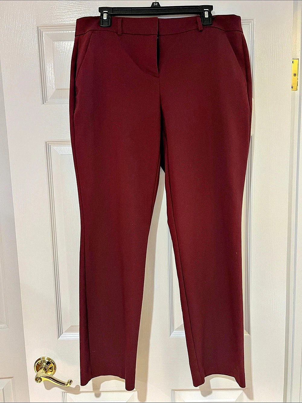 Apt. 9 Torie Mid-Rise Straight-Leg Dress Pants Burgundy Size 12